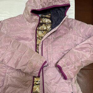 Columbia Woman Sz M Omni-Heat Pink with Purple Zipper Short Coat 199
